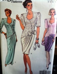 8061 VOG MOCK WRAP DROP WST DRESS LENGTHS, OVERLAY PATTERN 8-18